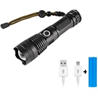 Los mejores  - Yizhet Linterna LED Recargable 2500lm Alta Potencia Linterna LED- 5 Modo de luz- Enfoque Ajustable- IPX4 Impermeable…